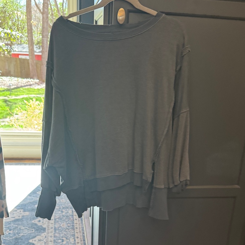 Free People distressed oversized sweatshirt